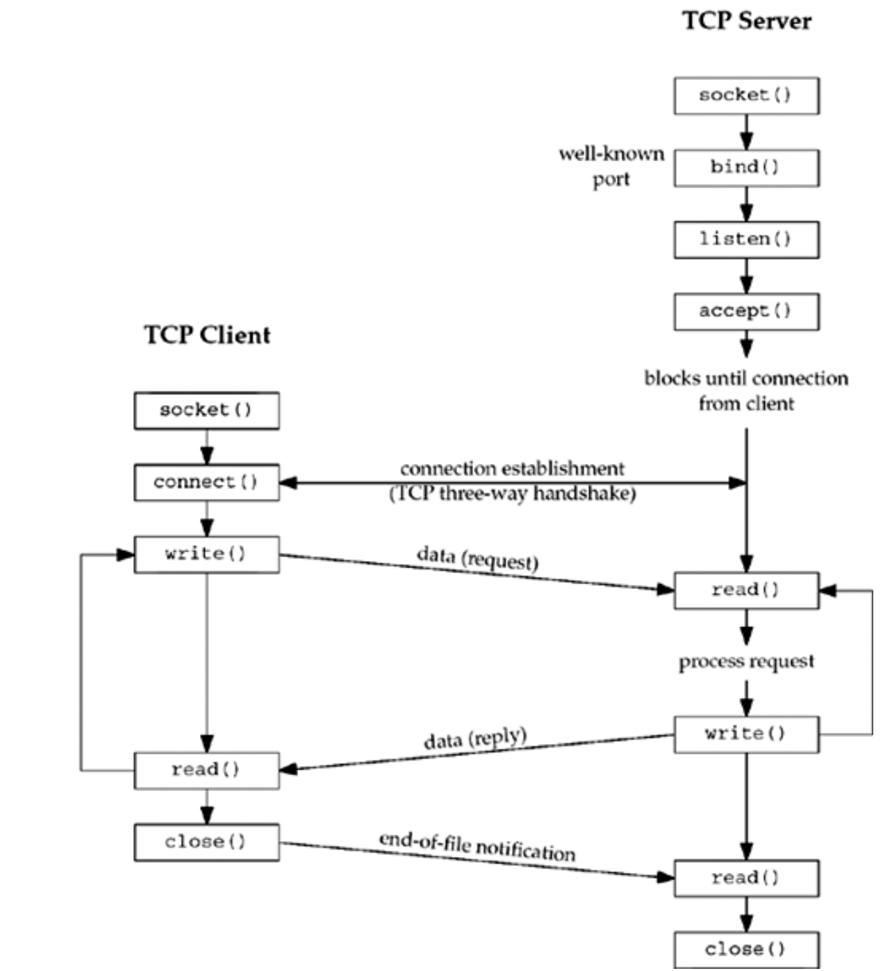 Socket functions for elementary TCP client/server.